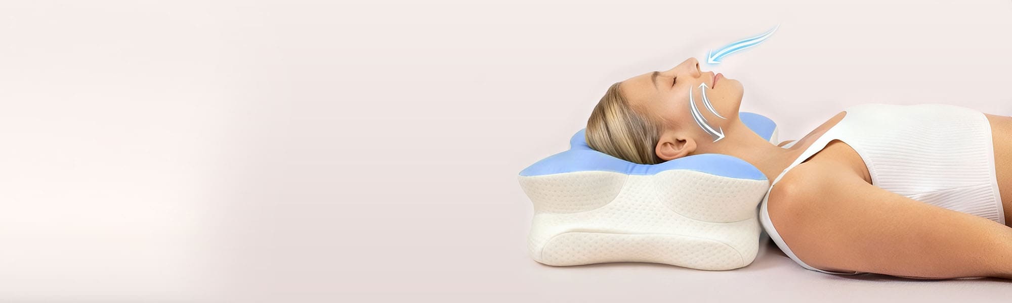 Melara Max contour pillow supporting the neck with a breathable, ventilated design